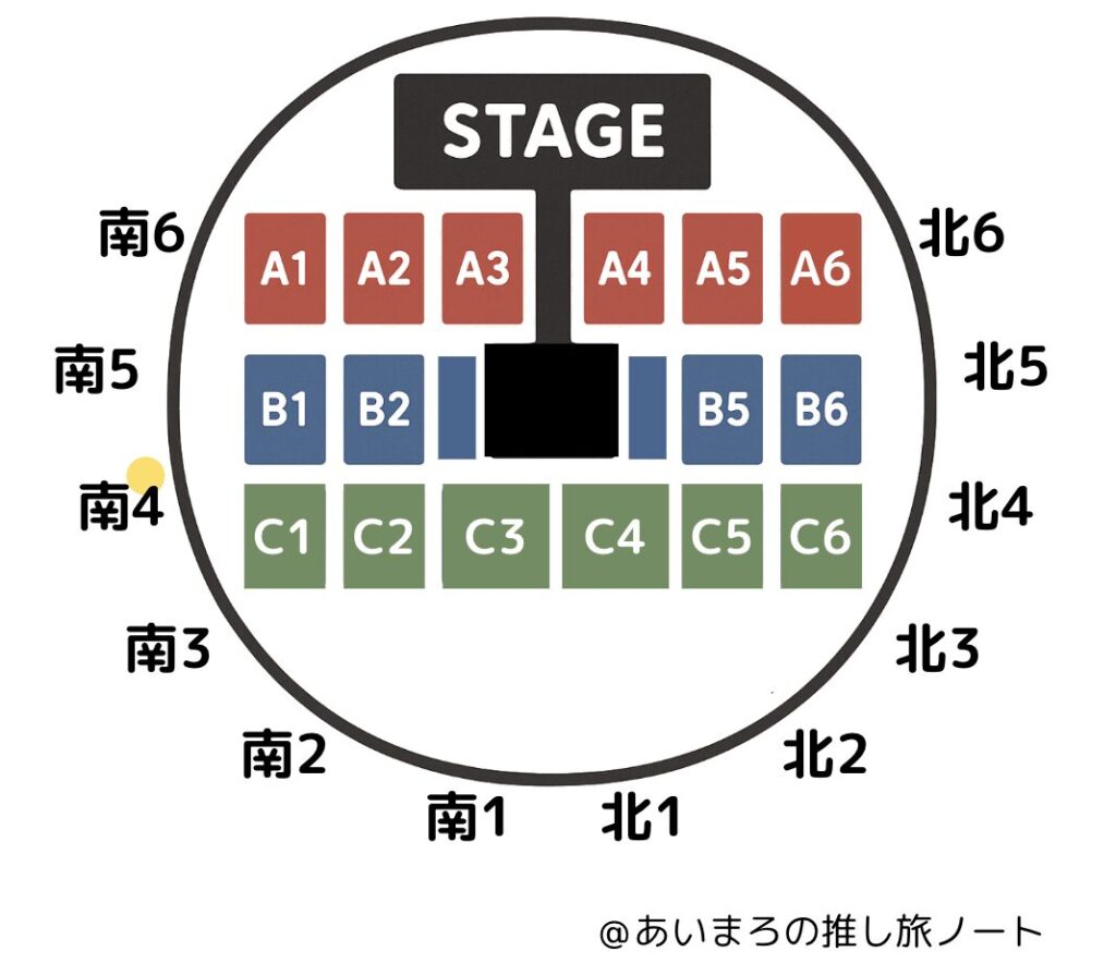サンドーム福井スタンド1階席 南4ブロック 2列目(B列)