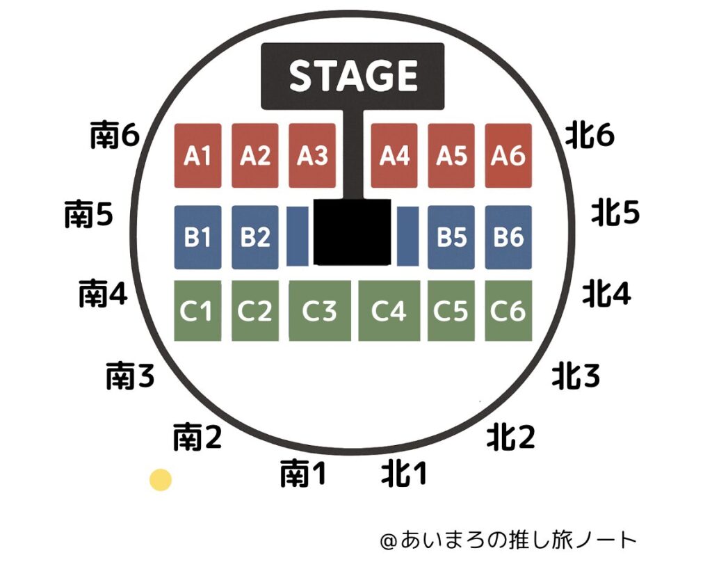 サンドーム福井スタンド1階席 南2ブロック付近 後ろから2列目