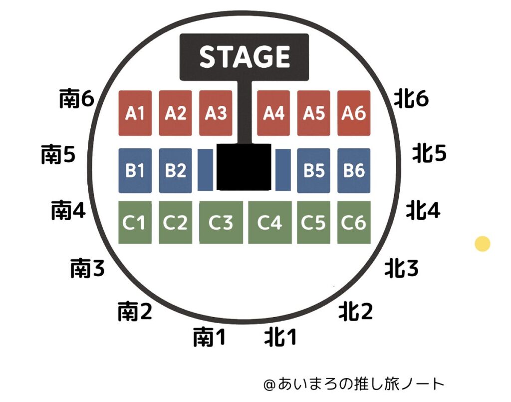 サンドーム福井 北4ブロック2階スタンドの最後列から2列目の見え方