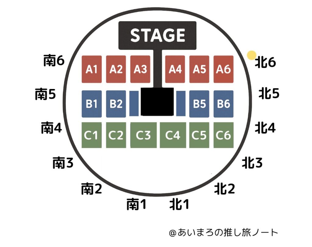 サンドーム福井の注釈付き指定席の見え方