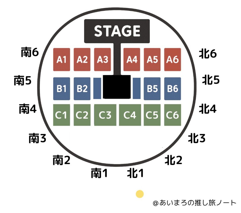 サンドーム福井 北1ブロック付近の2階スタンドの見え方