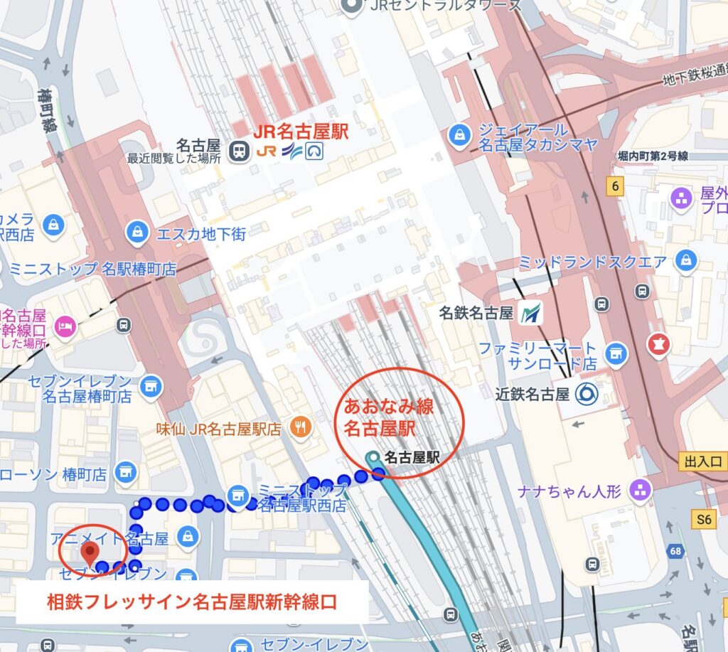 相鉄フレッサイン名古屋駅新幹線口の地図