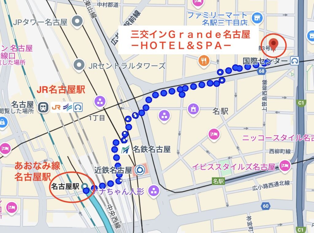 三交インGrande名古屋の地図