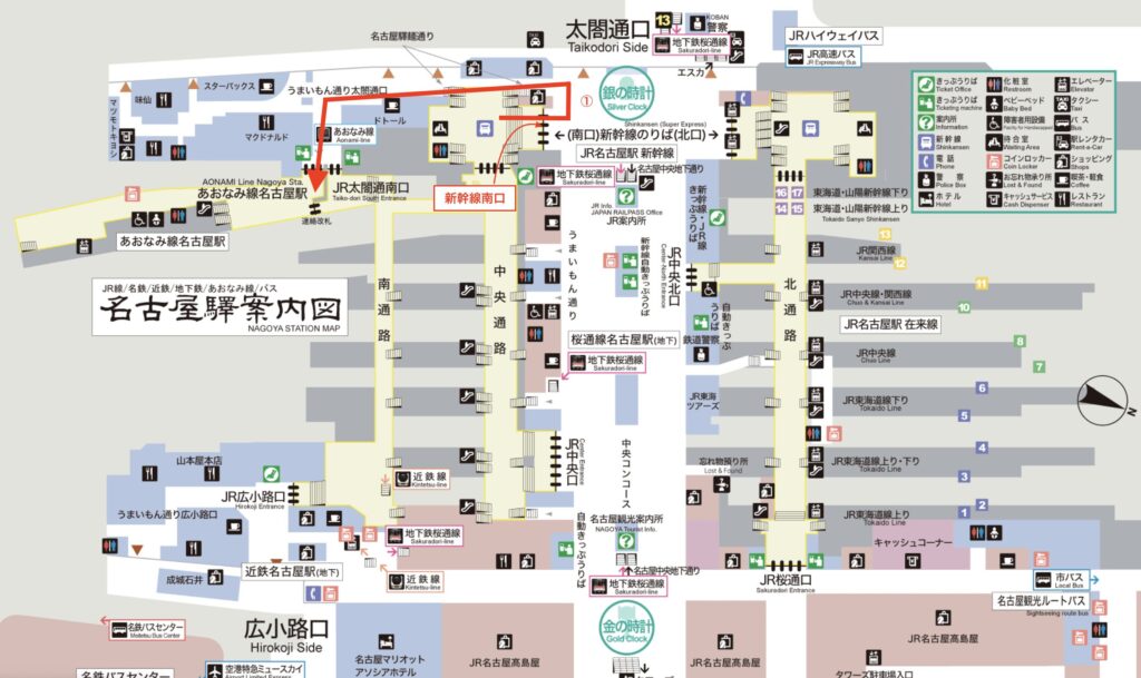 新幹線名古屋駅からあおなみ線への乗り換えルート(別ルート)