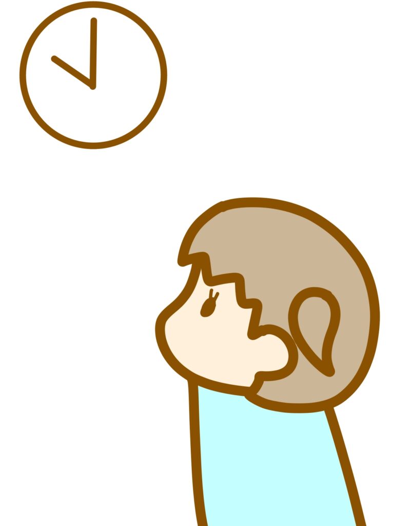 時計を見る人