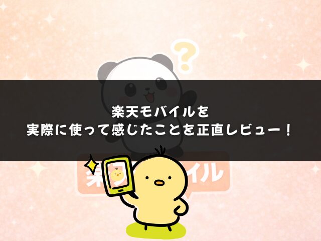 楽天モバイルを実際に使って感じたことを正直レビュー！