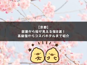 【京都】部屋から桜が見える宿8選！高級宿からコスパホテルまで紹介